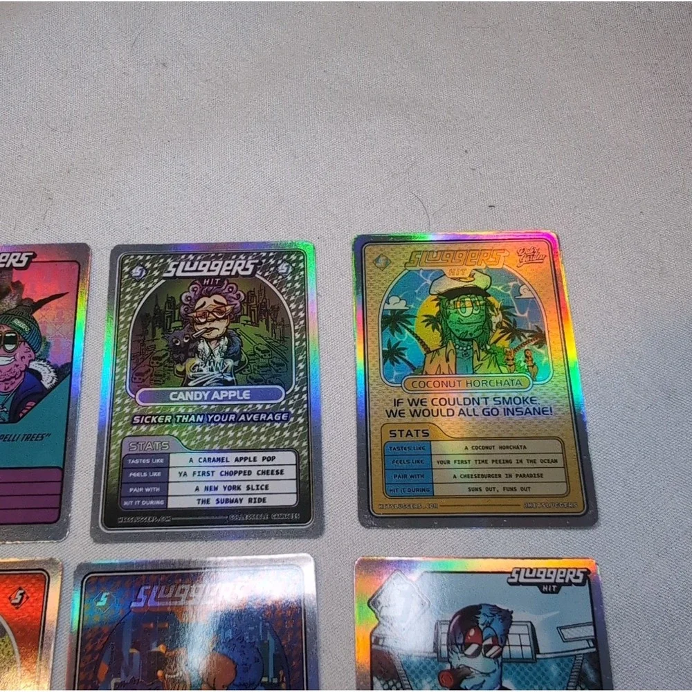 8x Sluggers Hit Collectible Holographic Trading Cards 420